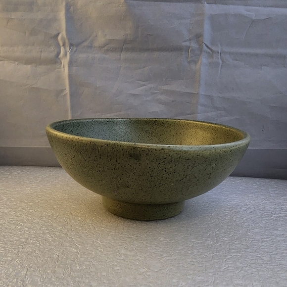 Vtg Haeger USA Pottery 101 Green Speckled Footed Bowl Planter - Picture 3 of 13